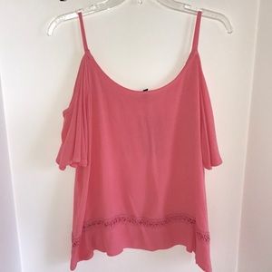 Coral flowy shirt